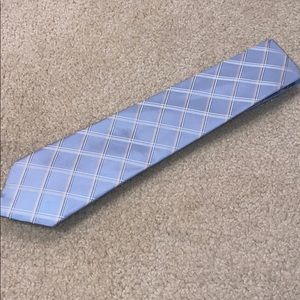 Calvin Klein 100% silk necktie - light blue plaid